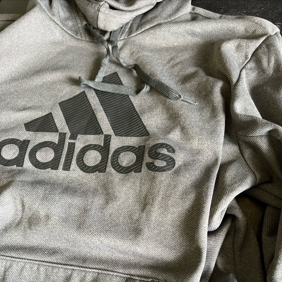 Adidas Men’s Gray Logo Hoodie Size M - Picture 12 of 12